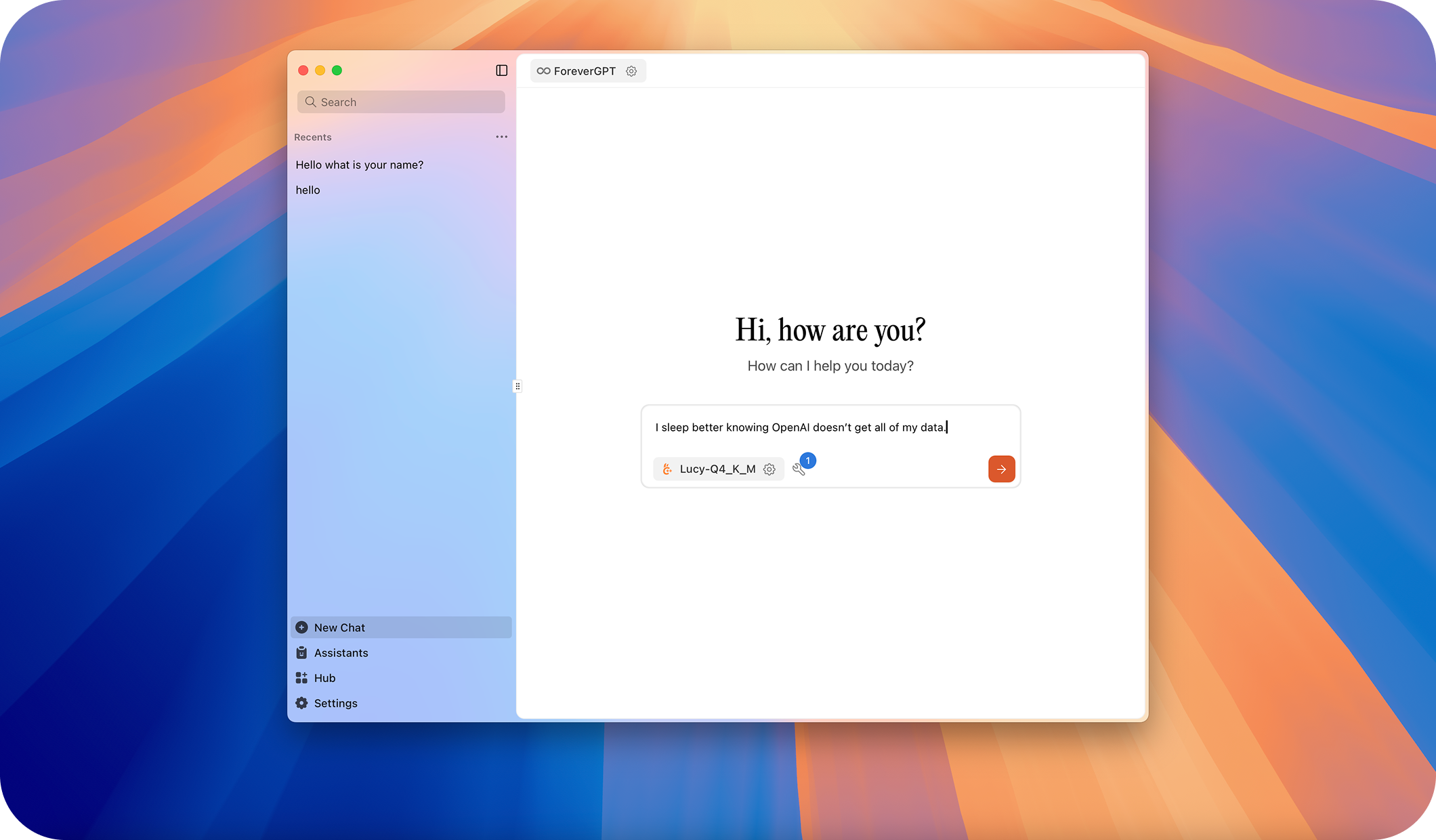 ForeverGPT app screenshot